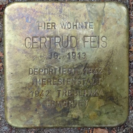 Stolperstein dedicated to Gertrud Feis