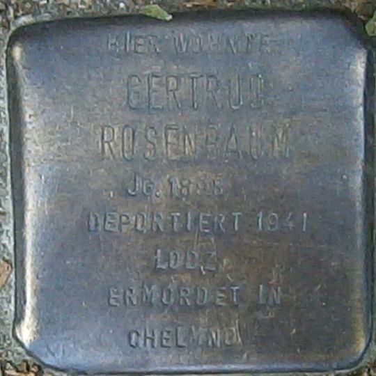 Stolperstein dedicated to Gertrud Rosenbaum