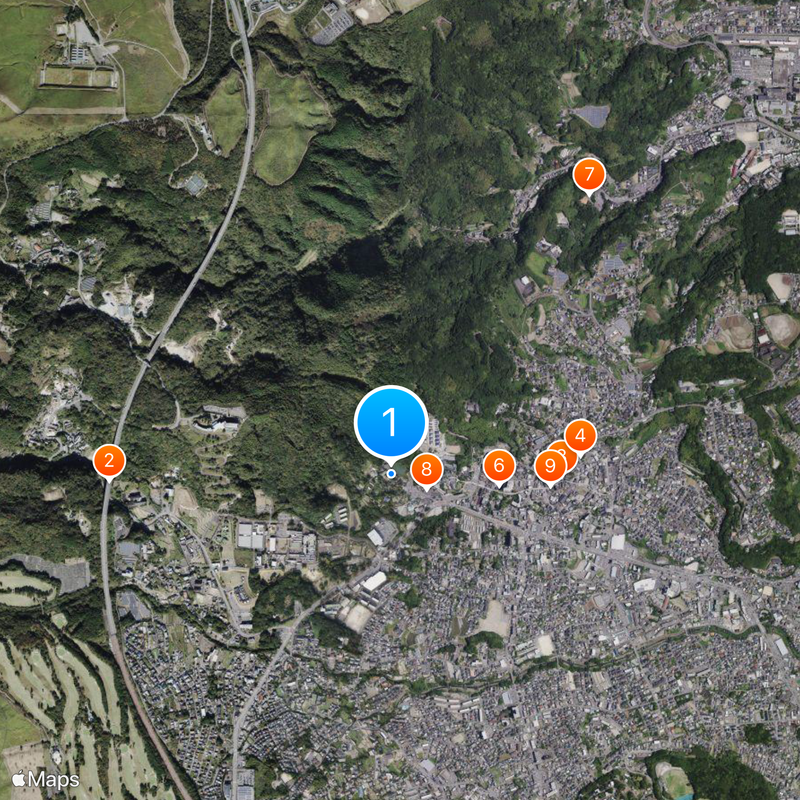 Hells of Beppu Kaart