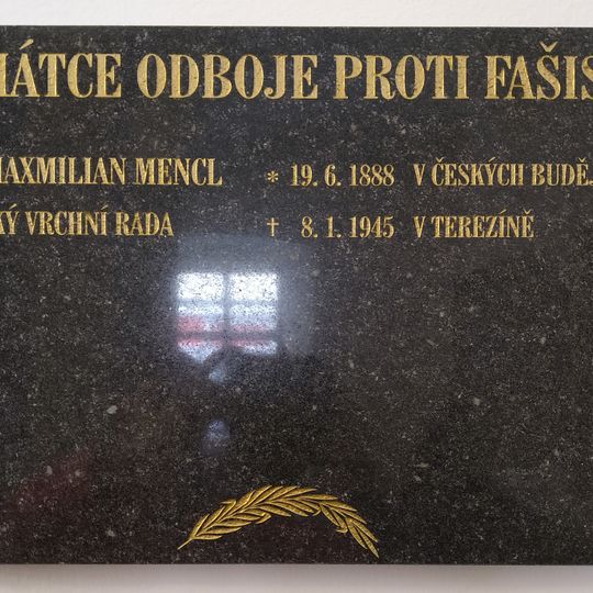 Pamětní deska Maxmilana Mencla