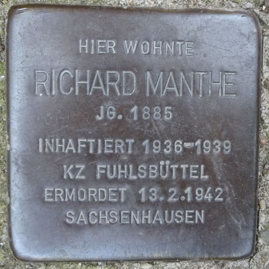 Stolperstein à la mémoire de Richard Manthe