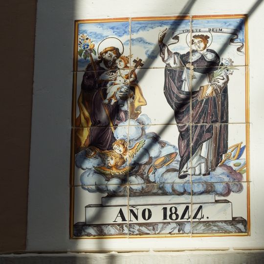 Ceramic panel of Saint Joseph and Saint Vincent Ferrer