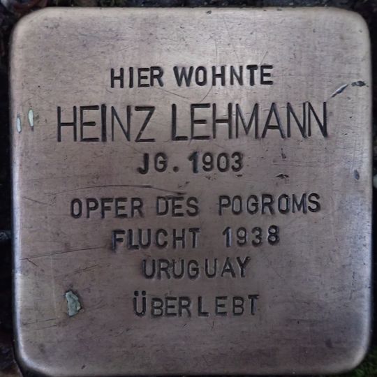 Stolperstein à la mémoire de Heinz Lehmann