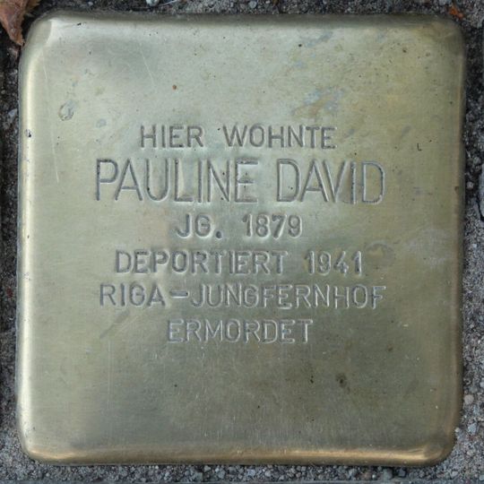 Stolperstein dedicated to Pauline David
