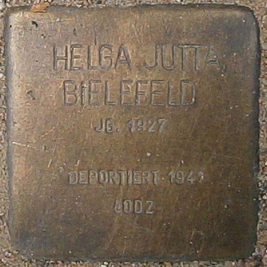 Stolperstein dedicated to Helga Jutta Bielefeld