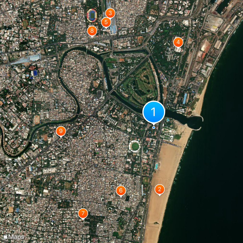 Universidad de Madrás Mapa