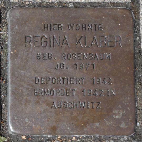 Stolperstein dedicated to Regina Klaber
