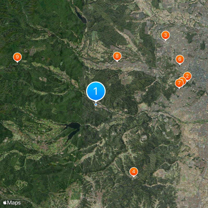 Akiu Onsen Map