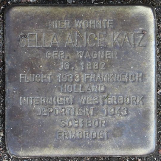 Stolperstein dedicated to Gella Alice Katz