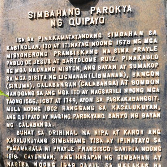 Parish Church of Quipayo historical marker