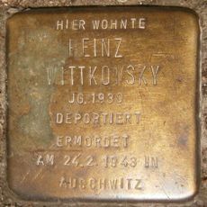 Stolperstein dedicated to Heinz Wittkowsky