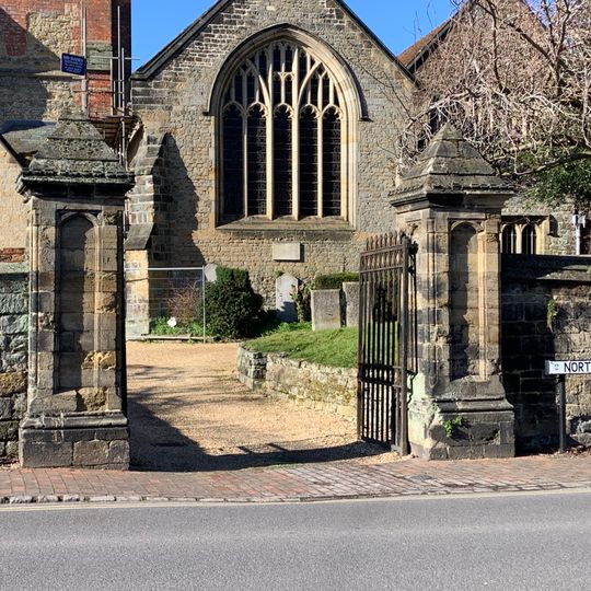 The East Entrance To The Churchyard  The East Entrance To The Churchyard Of St Mary's Church With The Churchyard Wall To The North Of This