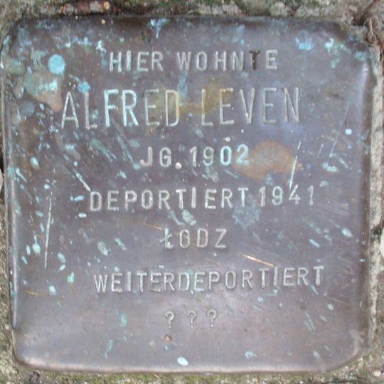 Stolperstein dedicated to Alfred Leven