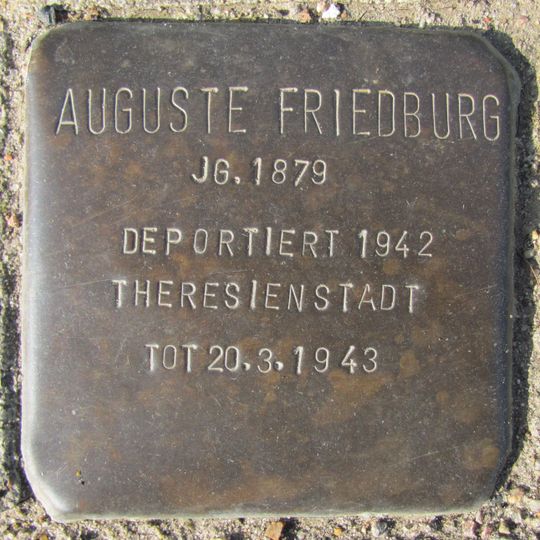 Stolperstein à la mémoire d’Auguste Friedburg