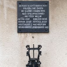 Plaque on the bus transport building at Brno dolní nádraží