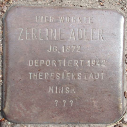 Stolperstein dedicated to Zerline Adler