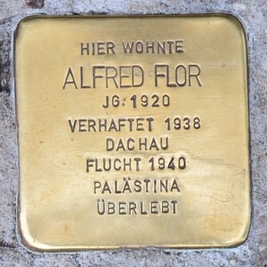 Stolperstein en memoria de Alfred Flor