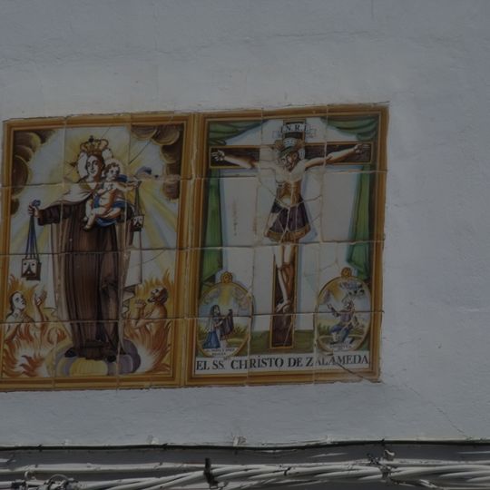 Ceramic panel of Our Lady of Mount Carmel