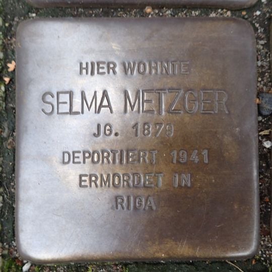 Stolperstein dedicated to Selma Metzger