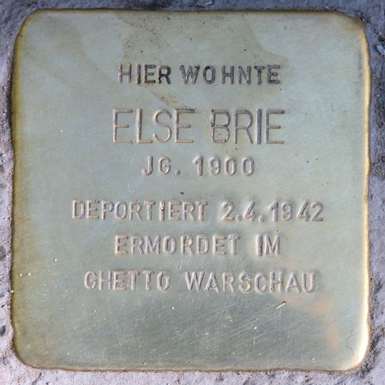 Stolperstein en memoria de Else Brie