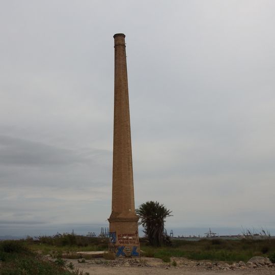 Chimenea de la antigua fábrica Plexi