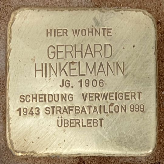 Stolperstein em memória de Gerhard Hinkelmann