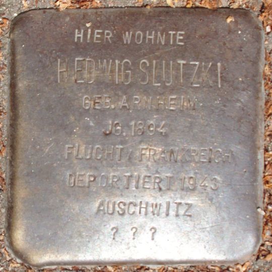Stolperstein dedicated to Hedwig Dülberg-Arnheim