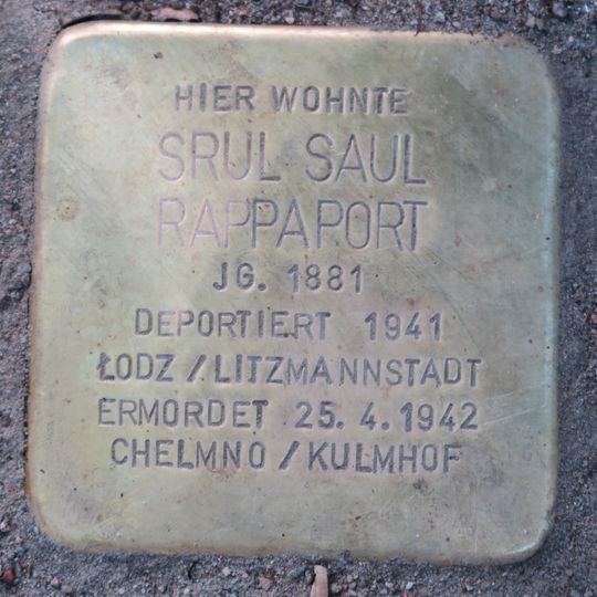 Stolperstein en memoria de Srul Saul Rappaport