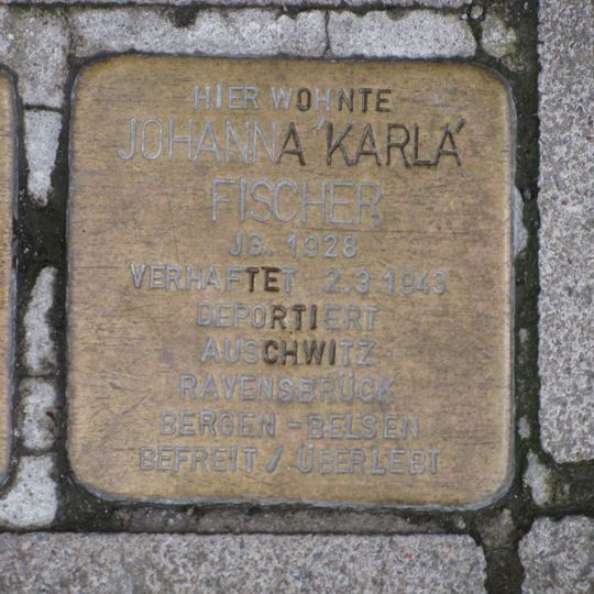 Stolperstein en memoria de Johanna ‚Karla‘ Fischer