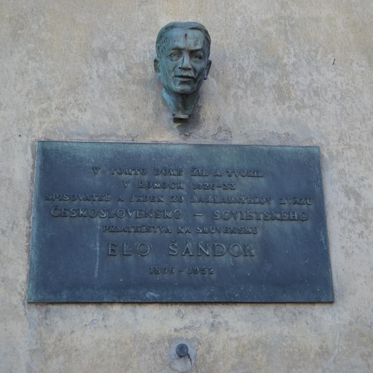 Pamätná tabuľa Ela Šándora