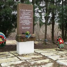 Памятник-стела герою Великой Отечественной войны, руководителю антифашистского интернационального комитета в г. Лейпциге в 1943-1944 гг. Н.В. Румянцеву, жившему в этой деревне и погибшему в фашистском концлагере в 1944 г.