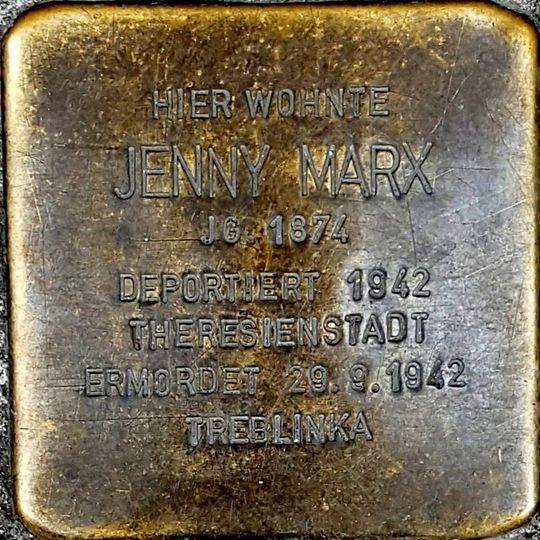 Stolperstein en memoria de Jenny Marx