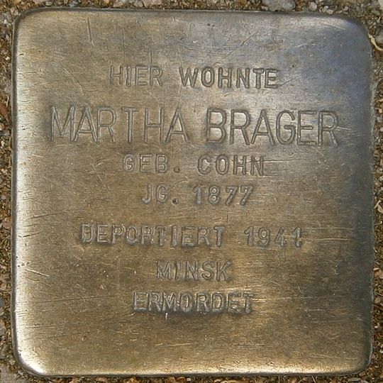 Stolperstein à la mémoire de Martha Brager