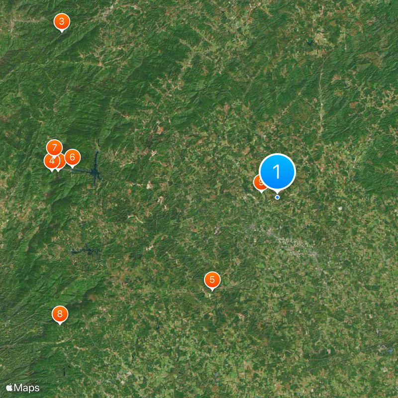 Rutherford County Map