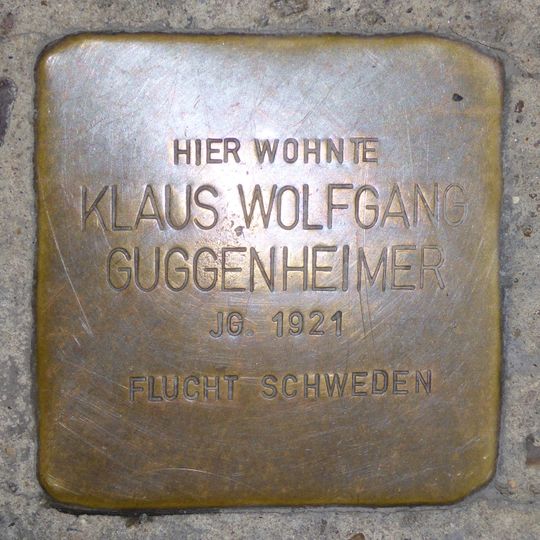 Stolperstein dedicated to Klaus Wolfgang Guggenheimer