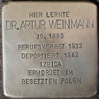 Stolperstein dedicated to Artur Weinmann