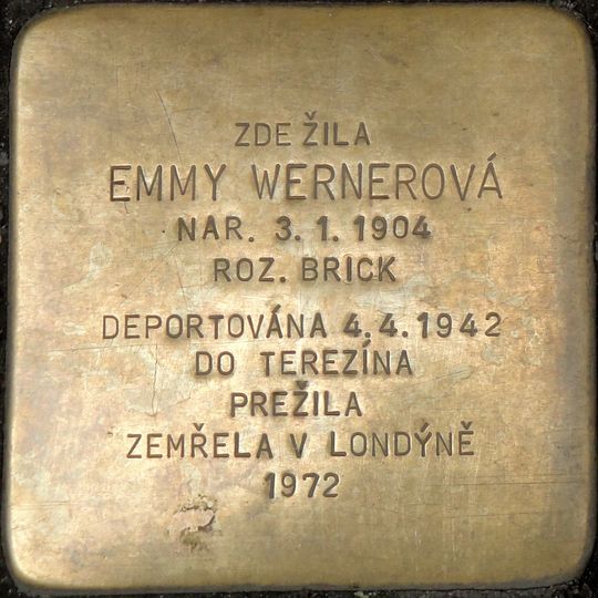 Stolperstein dedicated to Emmy Wernerová