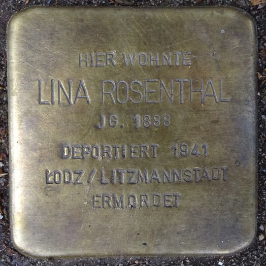 Stolperstein en memoria de Lina Rosenthal