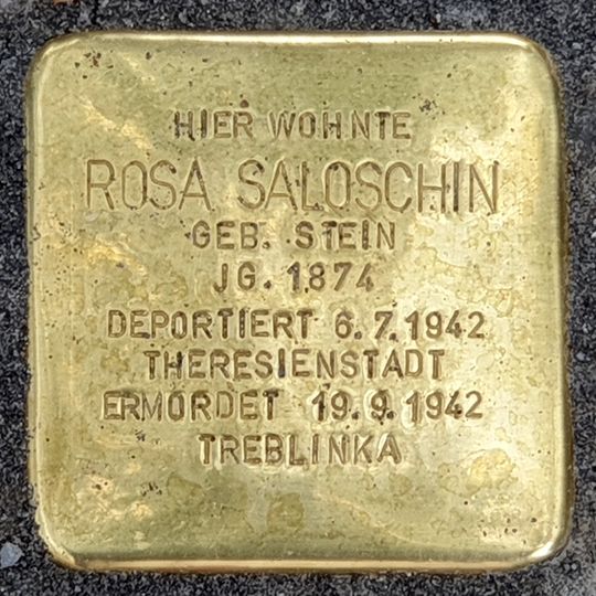Stolperstein dedicated to Rosa Saloschin