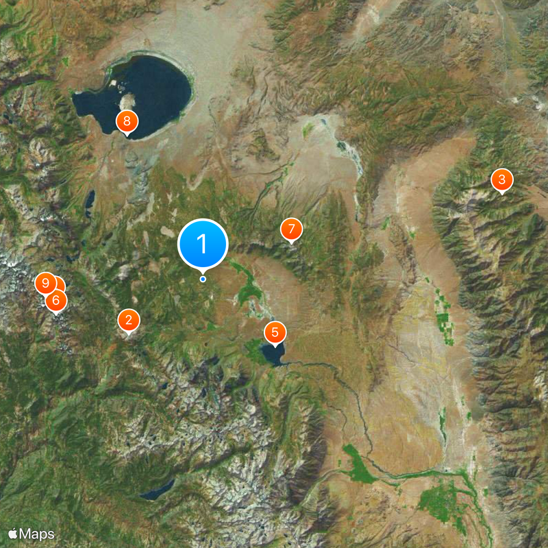 Long Valley Caldera Map