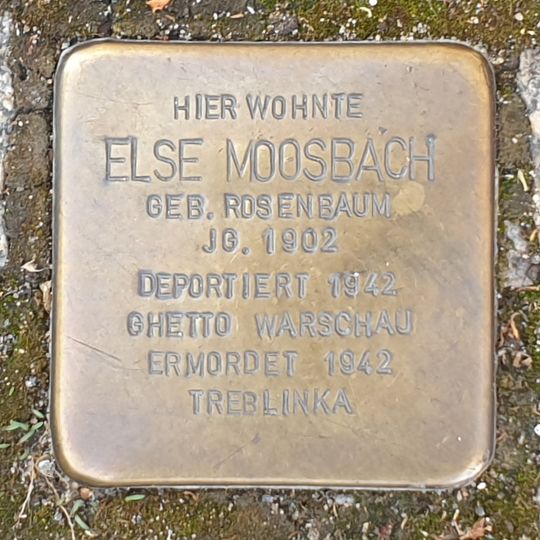 Stolperstein en memoria de Else Moosbach