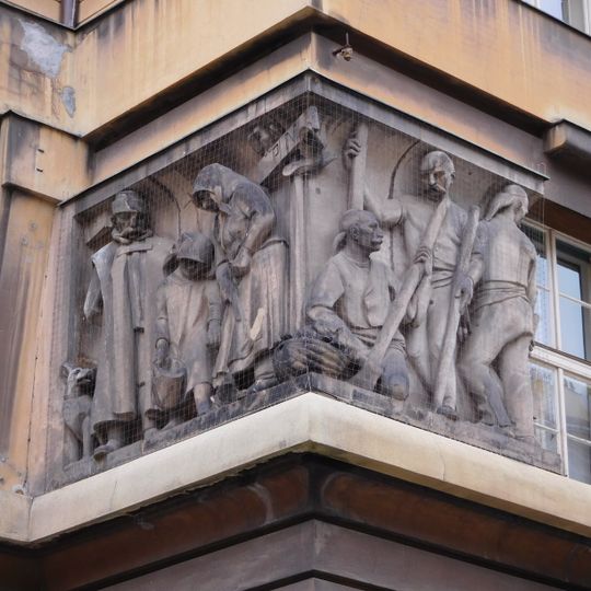 Reliefs on the Tobacco Administration building