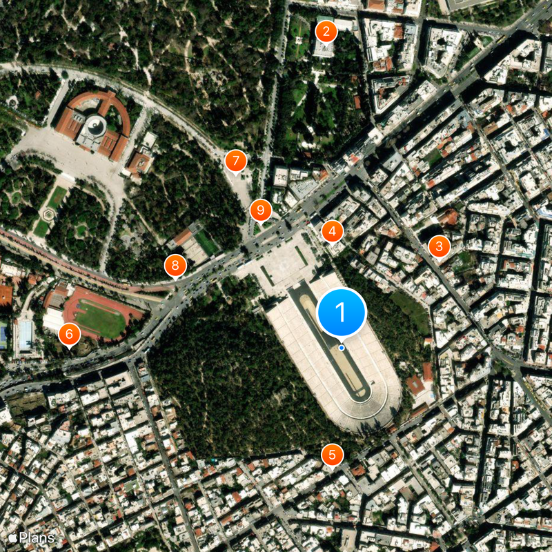Estádio Panathinaiko Mapa