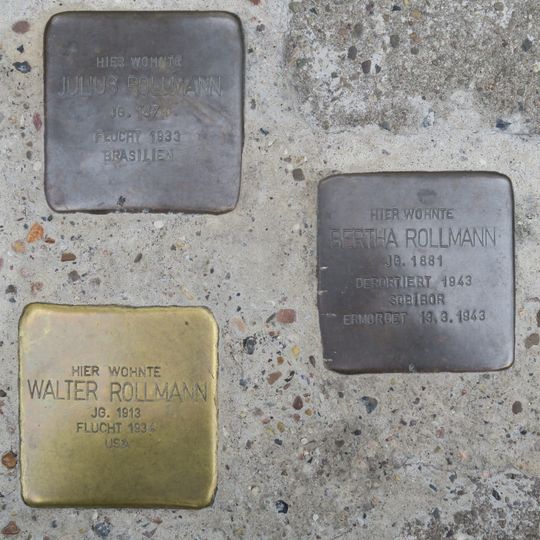 Stolperstein dedicated to Julius Rollmann