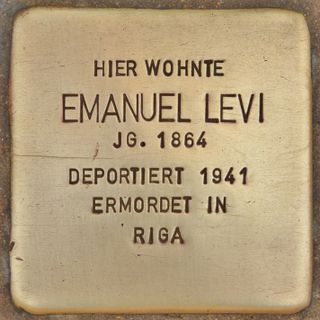 Stolperstein dedicated to Emanuel Levi