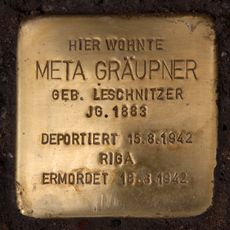 Stolperstein à la mémoire de Meta Gräupner