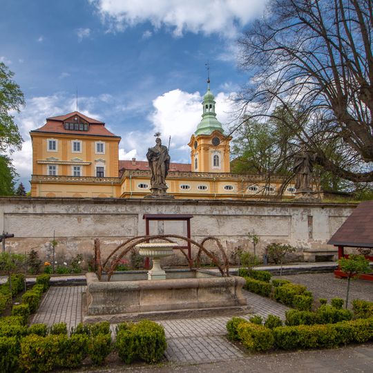 Fountain on the square in Liběšice