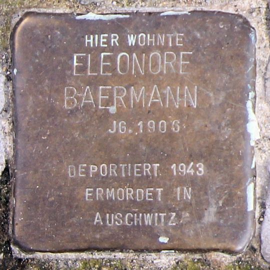 Stolperstein à la mémoire d’Eleonore Baermann