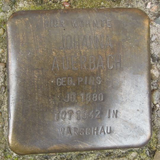 Stolperstein en memoria de Johanna Auerbach