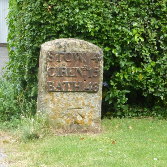 Milestone Beside A429 About 350 Metres South West Of Turning To Bourton On The Water